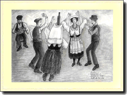Angelo Siciliano, Tarantella montecalvese 2004 (disegno a matita)